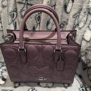 Coach Purple Embossed Satchel